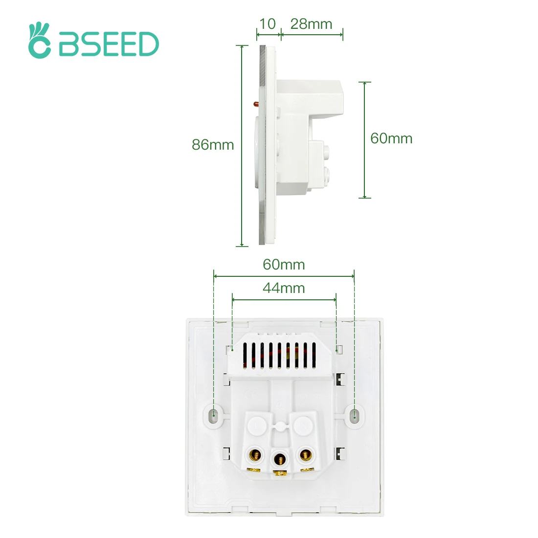 BSEED Double USB Wall Sockets Dual Power Charge Outlets Black Golden White Panel 86mm 5V 1.1A with Led Light