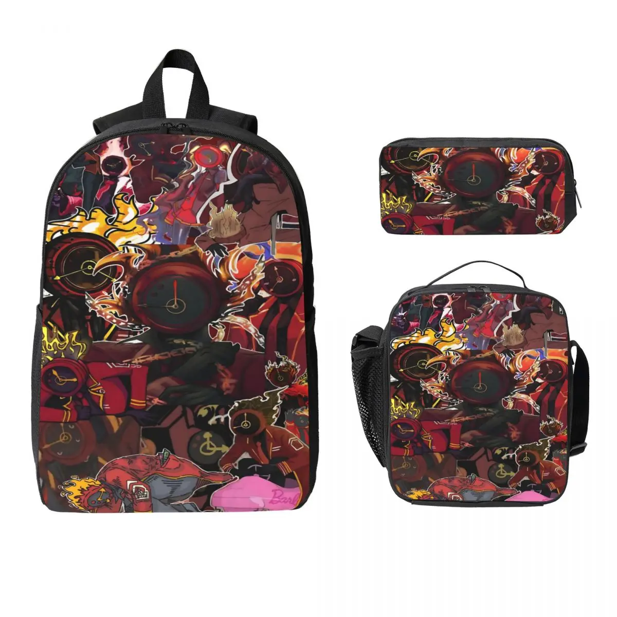 3Pcs Limbus Company Games Theme School bags Set for Kids Pencil Boxes Backpack Sets with Lunch Box For School Students Daypack
