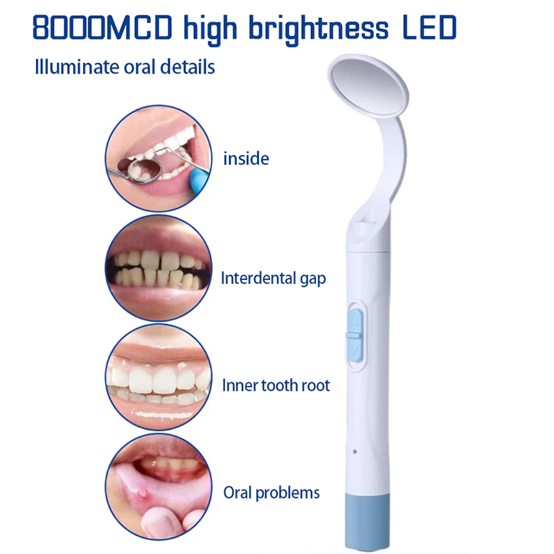 

Oral Mirror Lamp LED Anti Fog Dental Mirror Cleaning Dental Care Tools Household Cleaning Dental Stains Dental Calculus