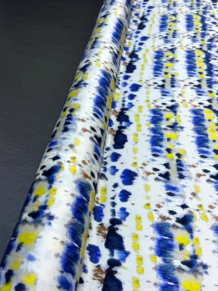 

Натуральный шелковый шелковый эластичный нить, атласная ткань для платьев, рубашек, одежды, модной одежды, швейный материал «сделай сам», ткань на метр