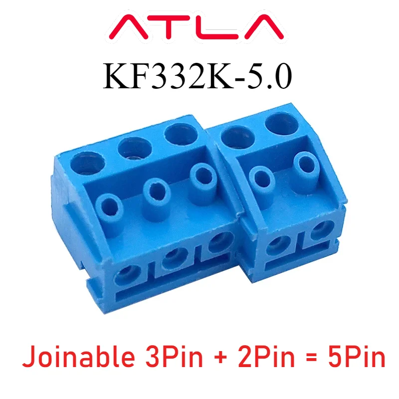 10-100pcs KF332K-5.0-2P -3P Direct Plug 300V/10A 5.0mm Pitch Screw Type PCB Terminal Block