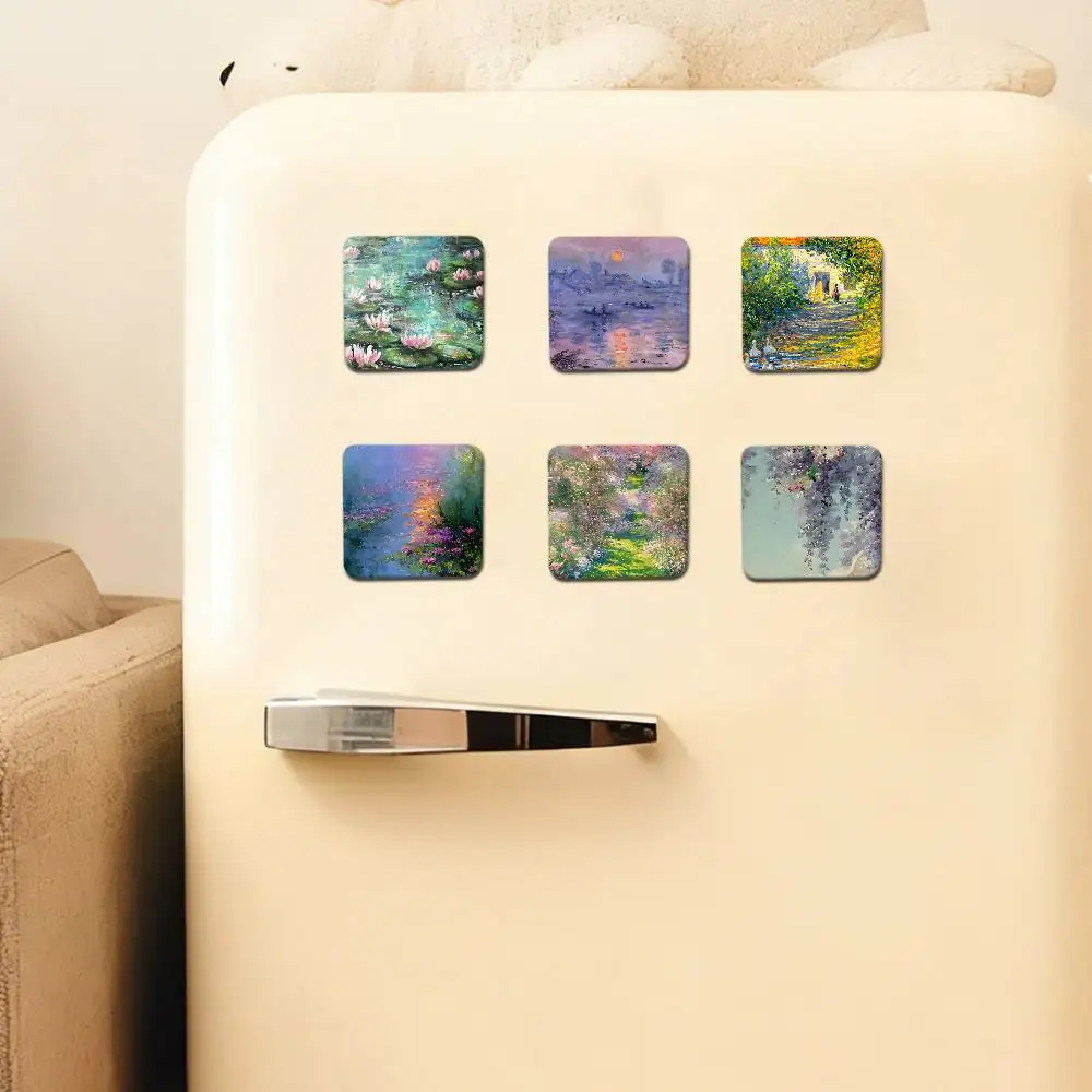 Claude Monet Oil Paiting Refrigerator Magnets Fridge Magnets Cartoon Animal Magnets For Refrigerator Decor Funny Magnetic