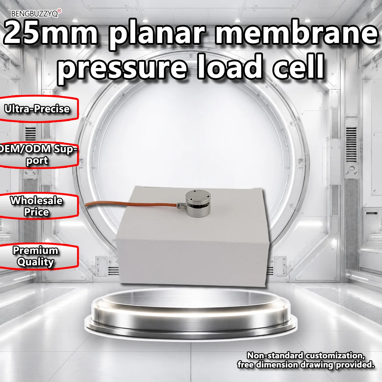 Alloy Steel Weight Sensor 58mm Diameter Compression Load Cell 10kg-5t Capacity Force Measurement Tool