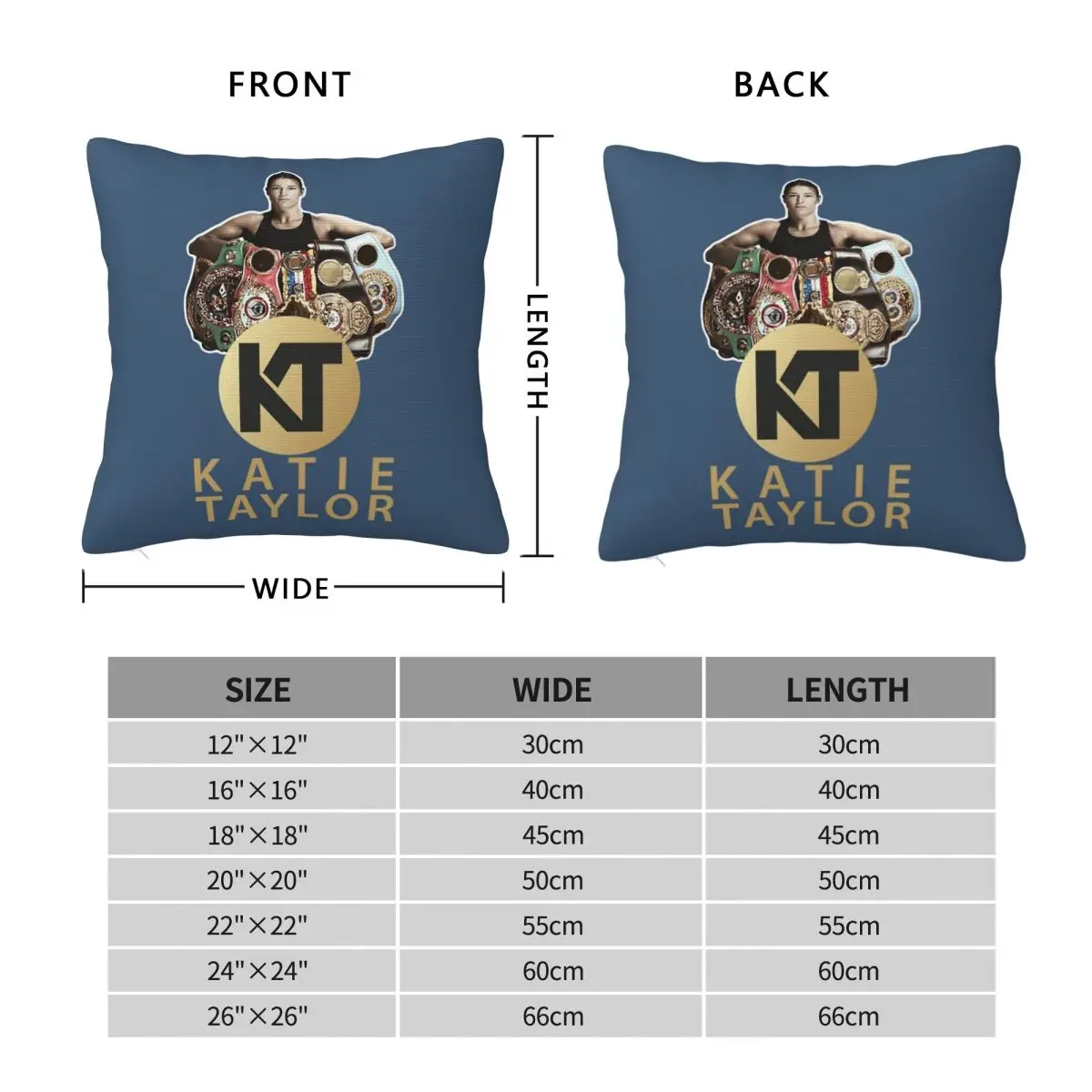 Katie Taylor Celebrity Square Pillowcase Polyester Linen Velvet Printed Zip Decorative Pillow Case Car Cushion Cover 18