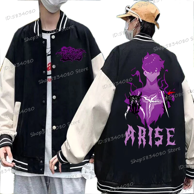 

Fashion Solo Leveling Sung Jin-woo Jacket Harajuku Streetwear Anime Outerwear for Men Solo Leveling Anime Gift Men's Clothing