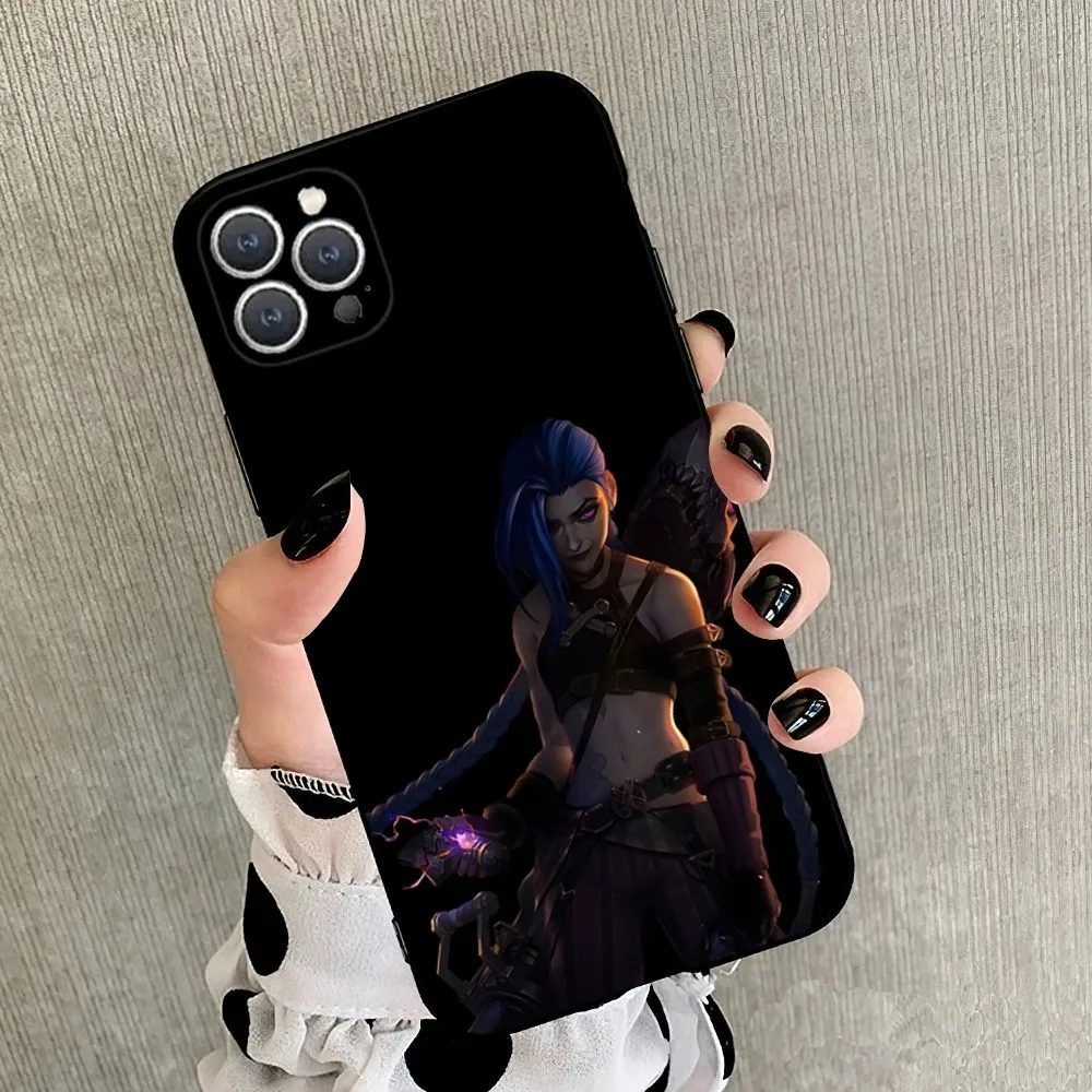 Anime Arcane Jinx Vi  Phone Case For iPhone 15,14,13,12,11,Plus,Pro Max,XS,X,XR,SE,Mini,8,7 Soft Silicone Black Cover