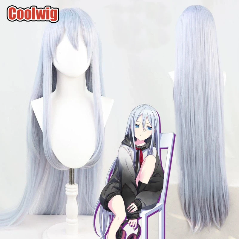 Coolwig Synthetic Hair Yoisaki Kanade Cosplay Wigs Project Sekai: Colorful Stage feat. 120cm Silver White Wig Heat Resistant