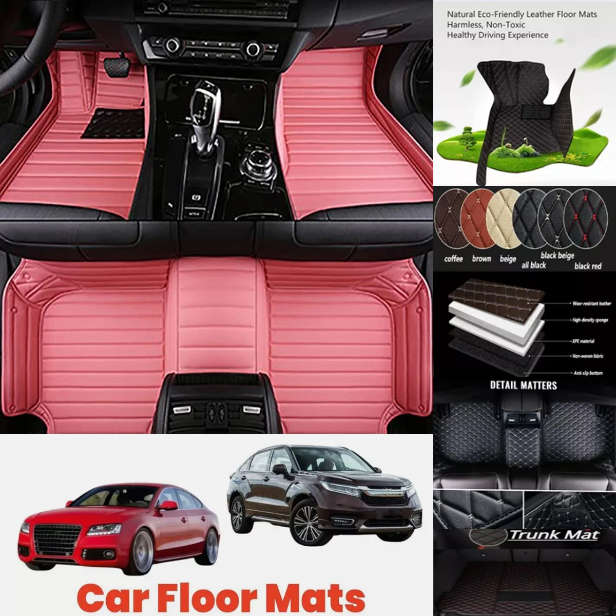 5D leather waterproof Custom Car Floor Mats  For Toyota Corolla Hybrid Auris Auto Carpets Foot Coche Accessorie liners