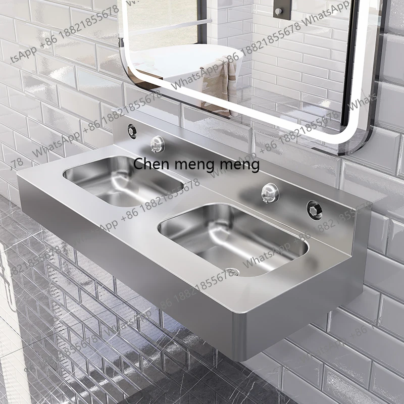 

Stainless steel double double basin integrated wall-mounted washbasin washbasin washbasin basin
