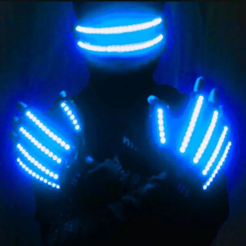 Nightclub LED Laser Glove Bar Costume Atmosphere Interactive Eyewear Luminous Glasses Dance Performance Luminous Glove Props