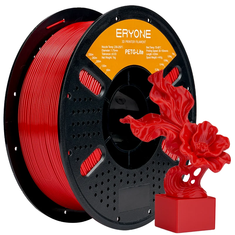 ERYONE 1KG PETG-Lite Filament 1,75mm, Leichtgewichtiges PETG 3D-Drucker Filament, Hohe Zähigkeit Geringe Verformung, 1kg Spule