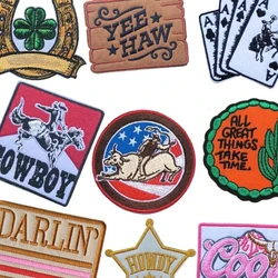 Emblem Embroidered Cloth Stickers Cartoon Flowers DIY Iron Clothing Patches