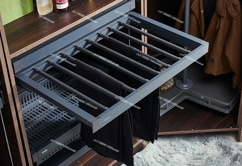 Telescopic Pants Rack, Pull-out Wardrobe, Stretch Slide Rail, Hanger, Cloakroom