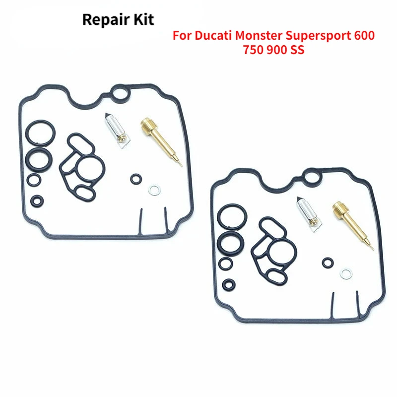 2 Sets Carburetor Repair Kit For Ducati Monster Supersport 600 750 900 SS Rebuild Chamber Seal Float Needle Valve Pilot Screw