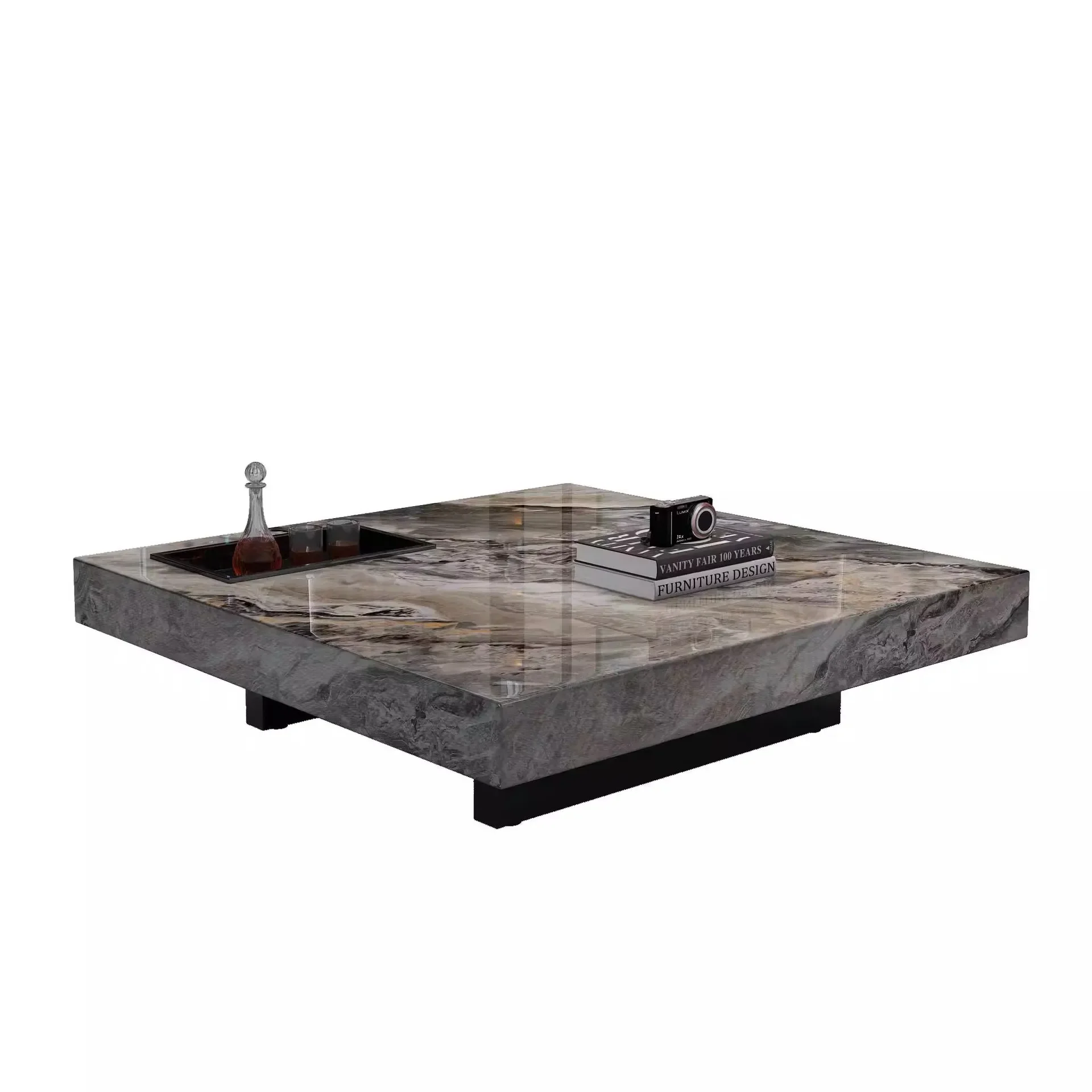 

Italian minimalist rock slab coffee table, light luxury modern living room home