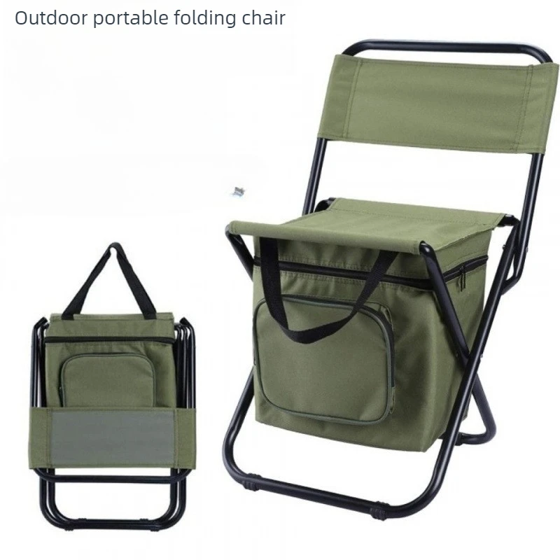 

Lightweight Fishing Chair with Backrest Portable Heavy Duty 150kg Thickened 600D Oxford Outdoor Camping Seat for Adults Foldable