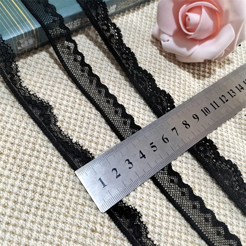 S3612 1.5CM BLACK ELASTIC AND SOFT LACE TRIM WHICH CAN BE USED FOR UNDERWEAR