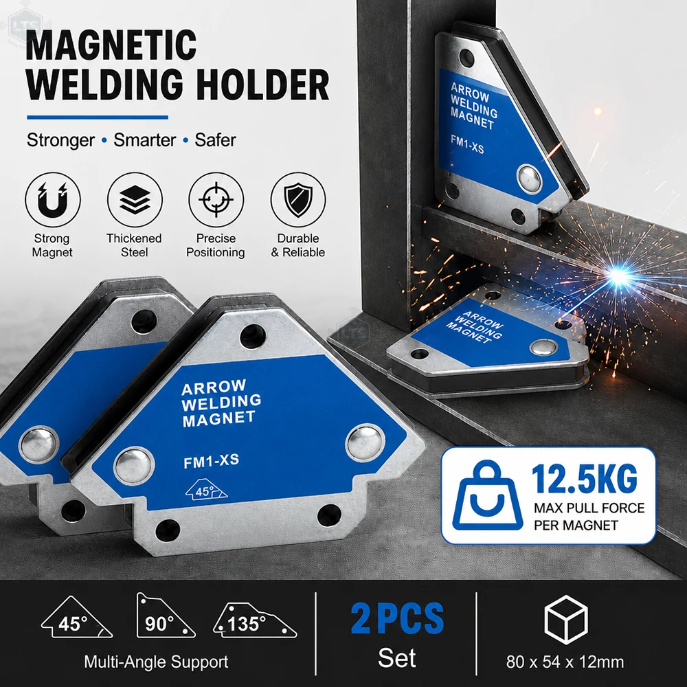 2pcs 12.5KG Hot Magnetic Welding Holders Angle Solder Arrow Magnet Weld Fixer Positioner Ferrite Holding Auxiliary Locator Tools