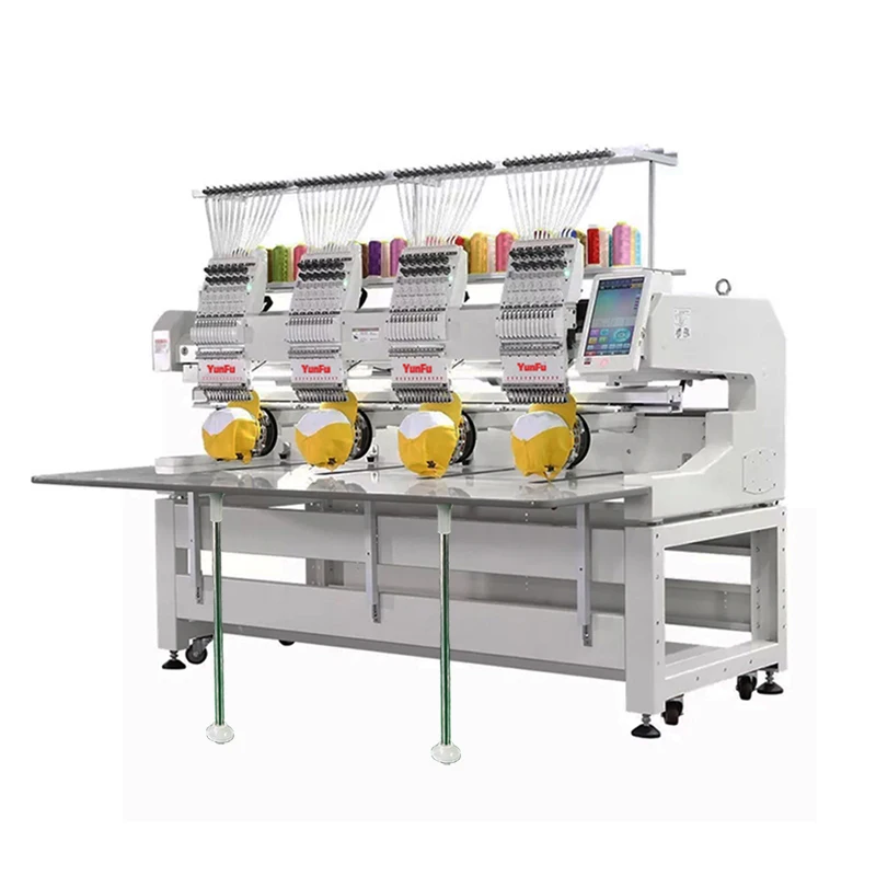 Industrial 4 Heads Embroidery Machine Embroidery 8 in 1 Magnetic Embroidery Hoop Sewing Machine for Cap T-shirt