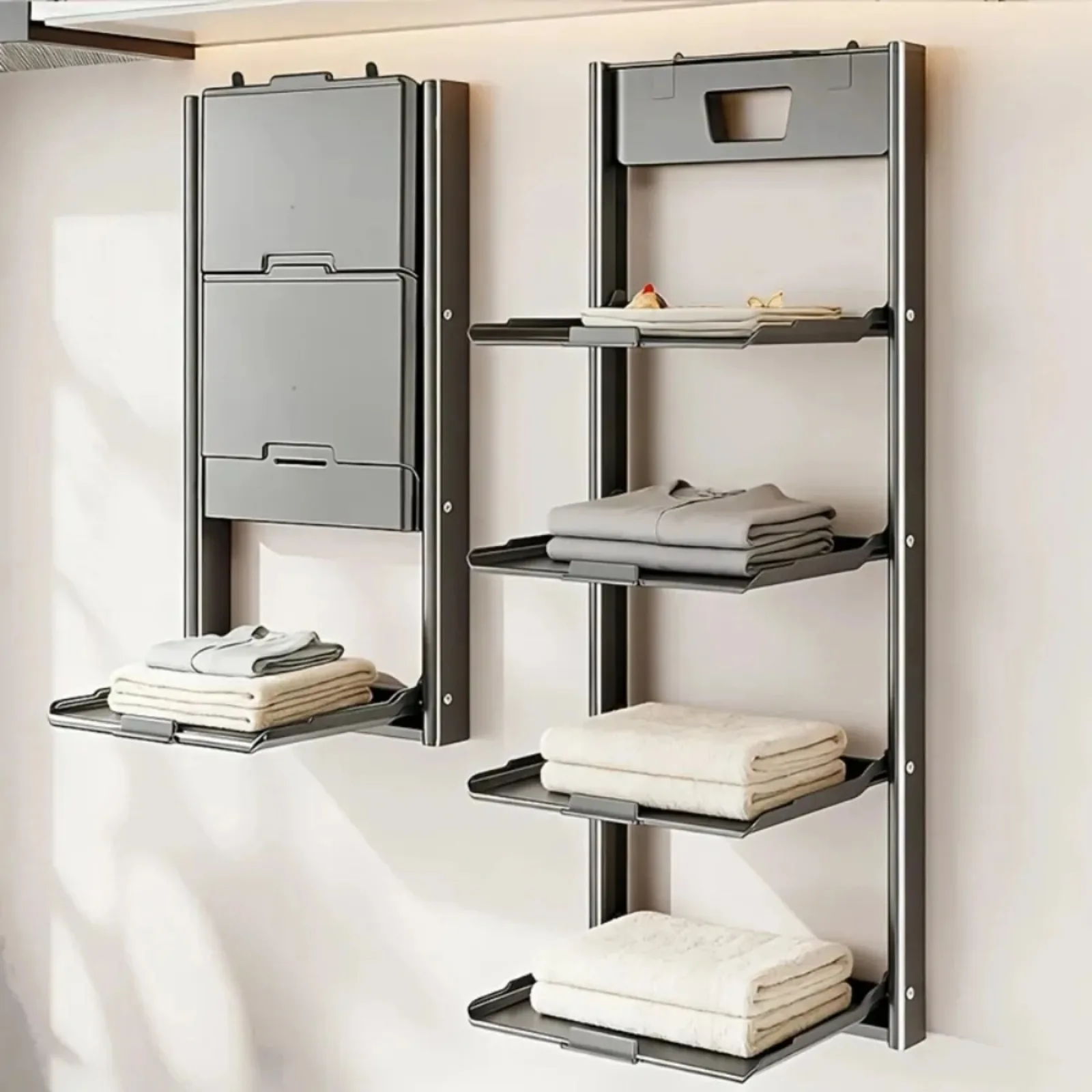 Bathroom Storage Shelf Wall Mounted Organizer Aluminum Rack Punch Free Shower Holder Multi Tier Space Saving Home Organization