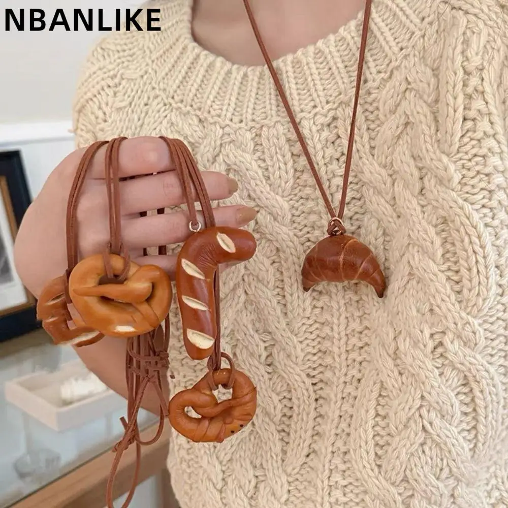 Creative Rope Pretzel Key Chain Handmade Alkaline Bread Pendant Car Interior Pendant