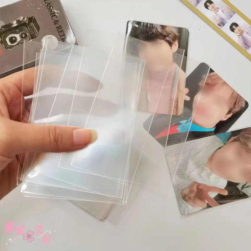 50pcs Korea Card Sleeves Clear Acid Free CPP HARD 3 Inch Photocard Holographic Protector Film Album Binder