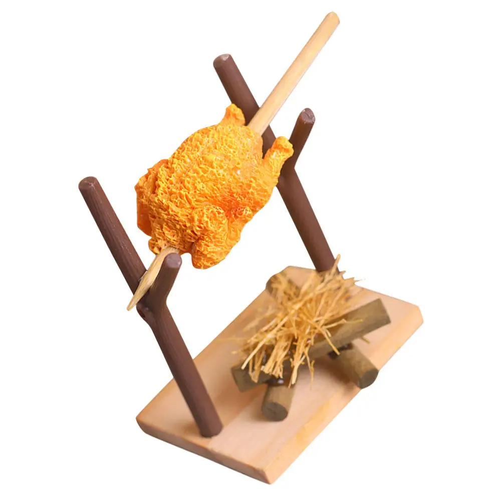 

Tiny Realistic Bbq Grill for Dollhouse Patio Yard Decoration Mini Cooking Set with Artificial Food Accessories Pretend Play