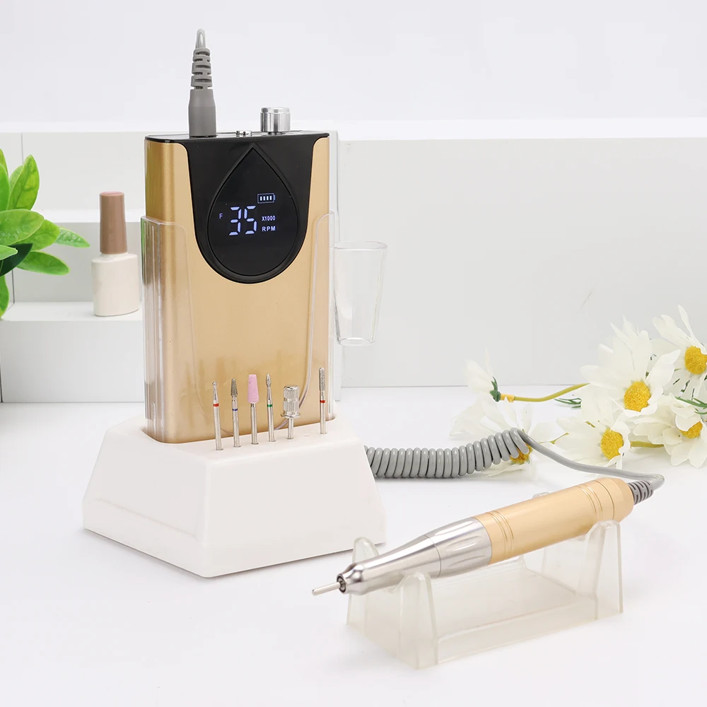 9 kleuren kernloze motor 65W handvat 35000 RPM draagbare hoog koppel nagelboormachine met bescherm shell 35K krachtige schuurmachine