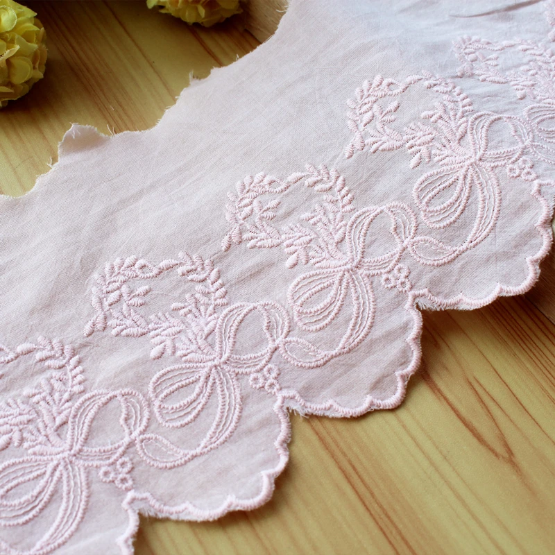 Cotton Embroidered Flower Lace Fabric, Sewing Applique, Ribbon Collar, Wedding Guipure Decor, Dubai, DIY, White Pink Black Blue