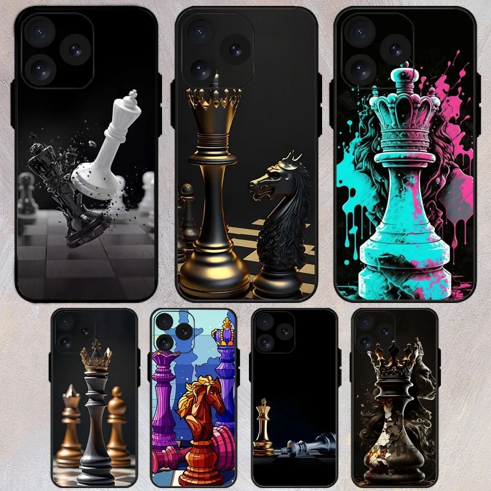 Krajews Chess Board Pieces Phone Case For iPhone 8 11 12 13 Pro 14 15 Mini X XR XS max Plus Shell