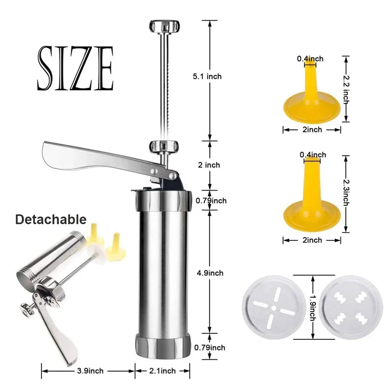 Cool Cook Cookie Press Machine Stainless Steel Biscuit Extruder Gun Kit Set DIY Maker Baking Decoration Supplie Accessories Tool