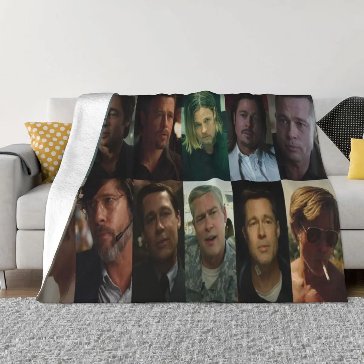 

Brad Pitt 000546 Plush Blankets Travel blanket Blankets & Throws Home And Decoration Throw Blanket