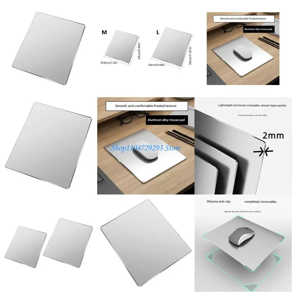 

Y2GD Aluminum Metal Mouse Pad Mat Hard Smooth Matte Thin Nonslip Waterproof Fast