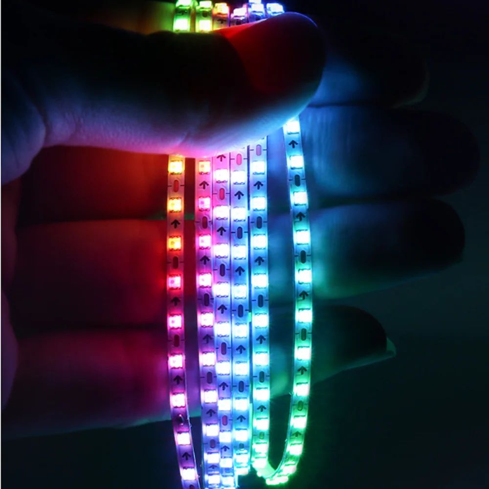 

5m Ultra Narrow Slim 2.7mm 3mm RGB Dream Color LED Strip Pixel Colorful Running Flow Music Rhythm Programmable WS2812 IC 5v 12v