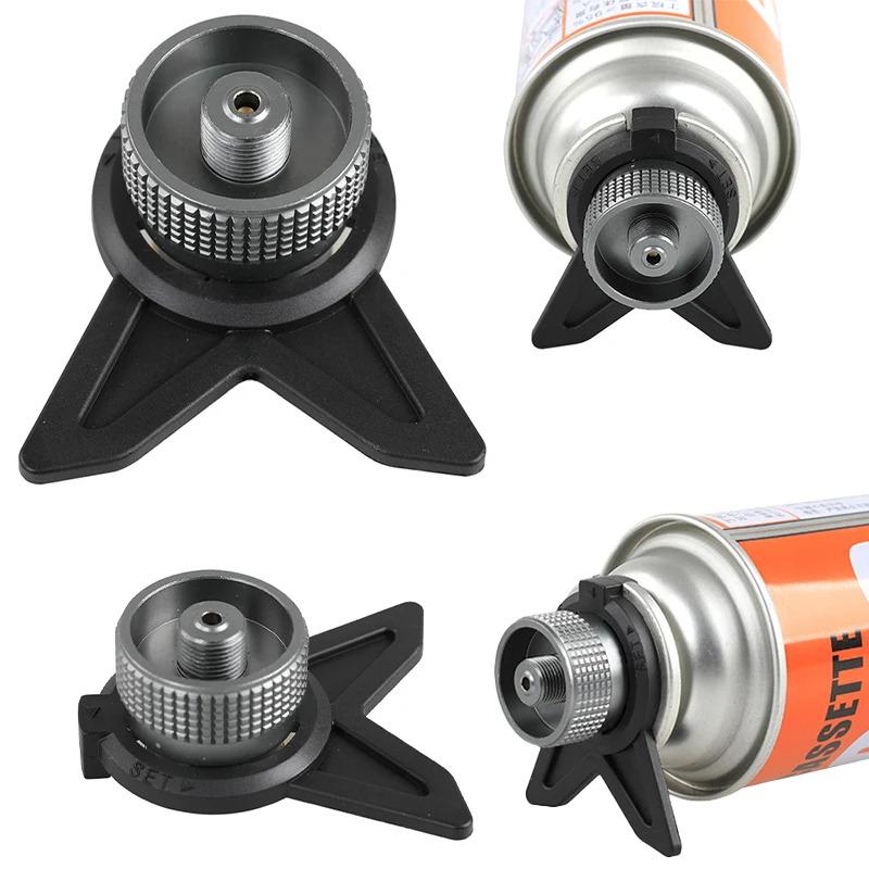 

1PC Butane Adapter with Bracket Gas Cartridge Head Conversion Adapter Input Screw Output Nozzle Bottle Type Lindal Valve Output