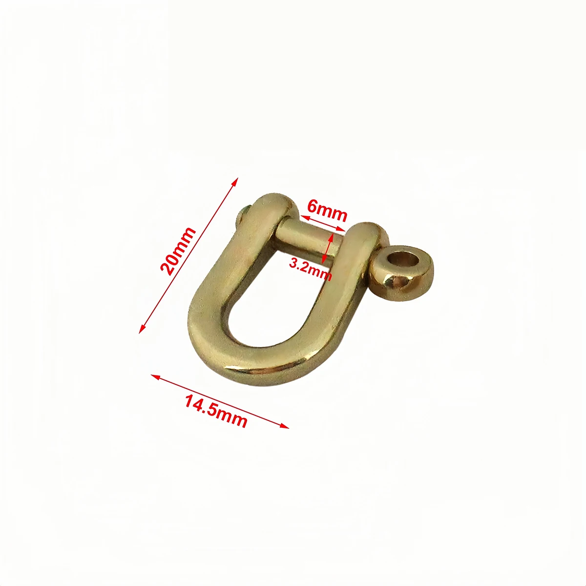 Massiver Messingkarabiner D-Bogen-Schäkel Schlüsselring Schlüsselanhänger Haken Schraubverbinder Schnalle Schlüsselkette Schmuckzubehör – Detail 7