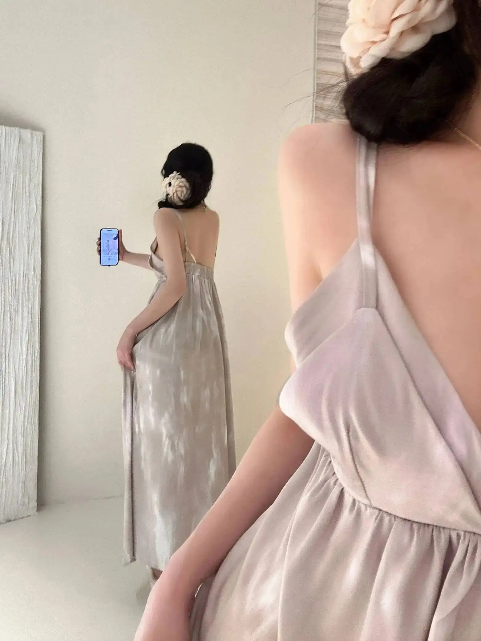 Summer New French Suspender Dress Elegant Gentle Temperament For Women Long Dresses Slim Fashion Sexy Women Tops Robe VN3H