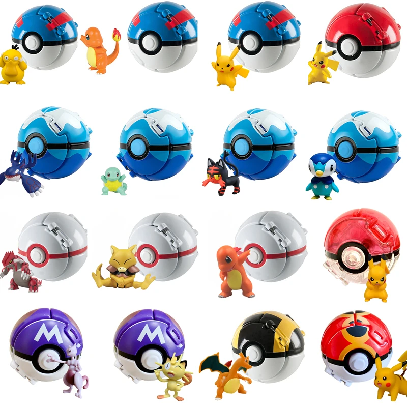 

Pokemon Ball Pokeball Anime Figure Pikachu Squirtle Pocket Monster Variant Pokémon Elf Ball Toy Action Model Gift