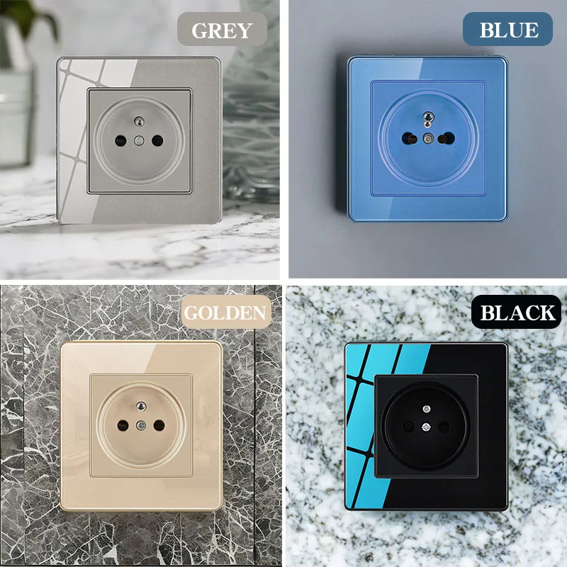 86 Type Home Hotel Factory Wall Decoration Single Control Multi Control Tempered Glass Switch Panel Usb Socket Plug