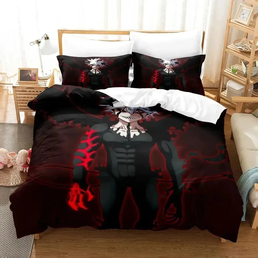 Anime Black Clover Bedding Set Duvet Cover Bed Set Quilt Cover Pillowcase Comforter king Queen Size Boys Adult Bedding Set