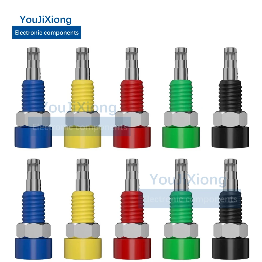 

10Pcs Pure Copper Insulation 2mm Banana Socket Panel Opening 5mm Terminal, Test Bench Terminal