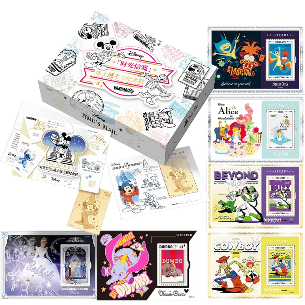 

Official Disney Card Time's Mail Commemorative Envelope Set Mickey Mouse Stitch Retro Themed Collectible Gifts for Girls