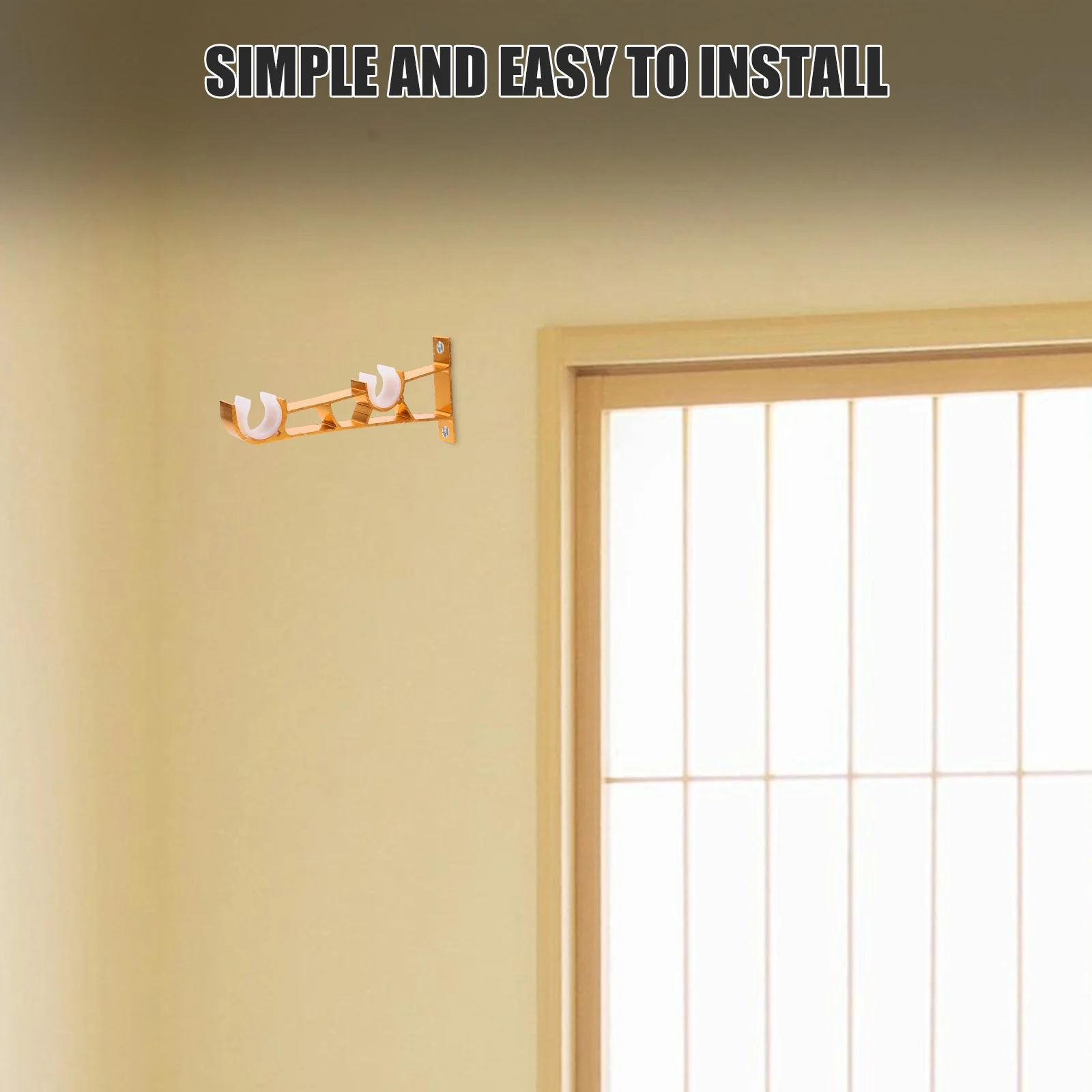 1 paar dubbele gordijnroedebeugels wandgemonteerd systeem sterke ondersteuning voor gelaagde gordijnen gladde afwerking modern