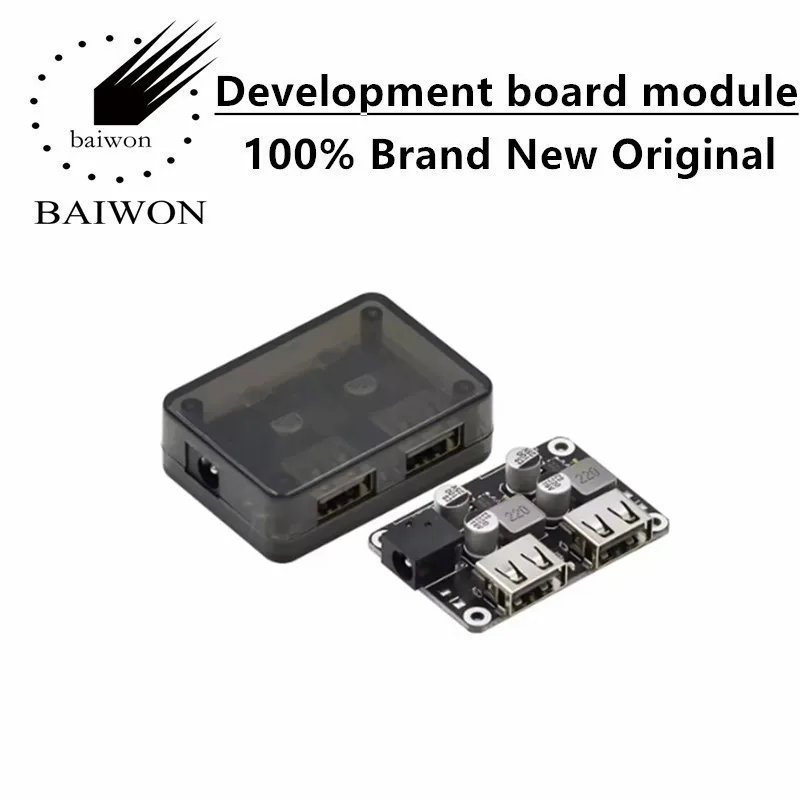 

Модуль быстрой зарядки с двумя USB-портами и понижающим преобразователем напряжения 6-30В/12В/24В в QC3.0/HWFCP для автомобильной зарядки телефона