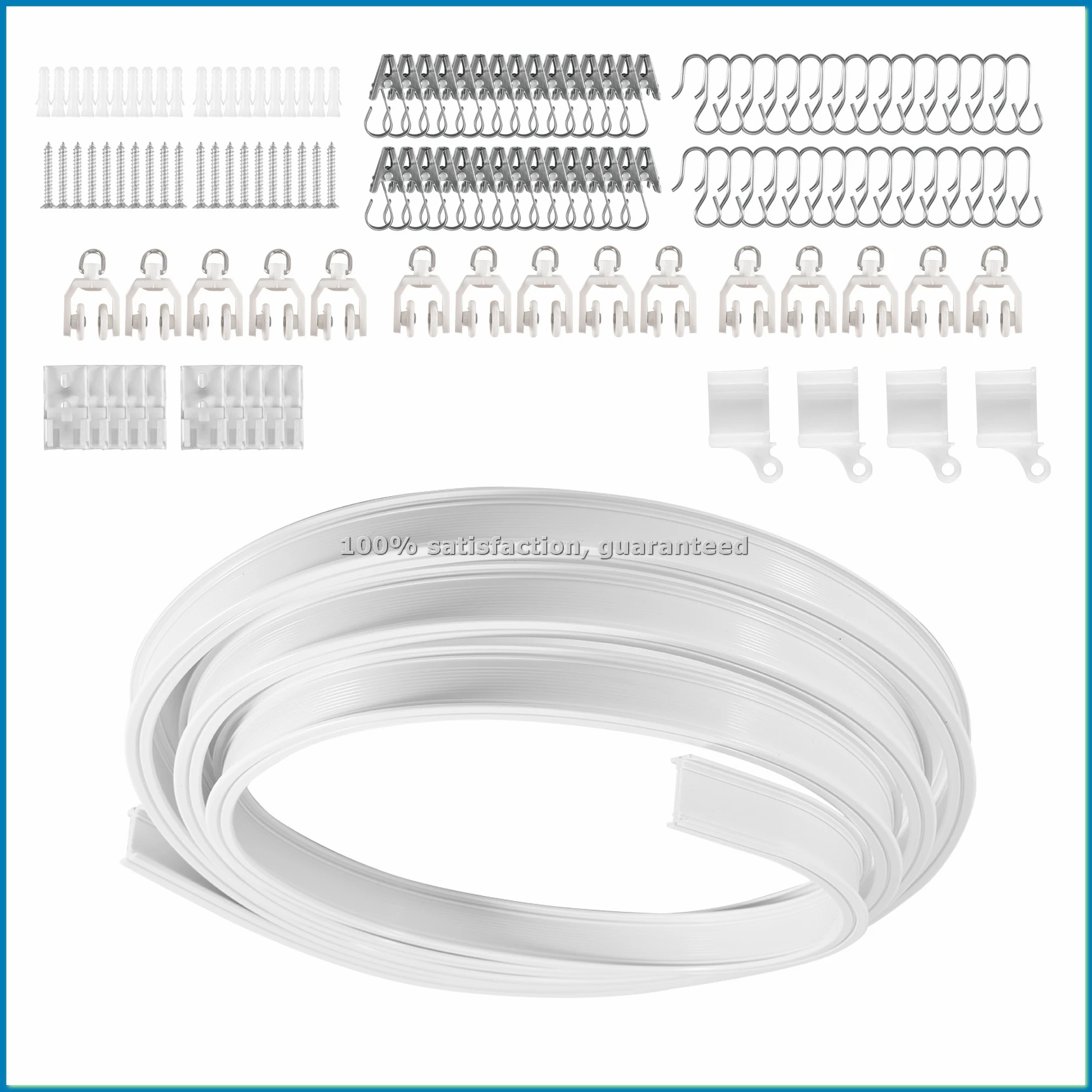 Flexible Bendable Ceiling Curtain Track, Ceiling Mount for Curtain Rail, Room Divider Ceiling Track for Curtains 9.8FT-AT35