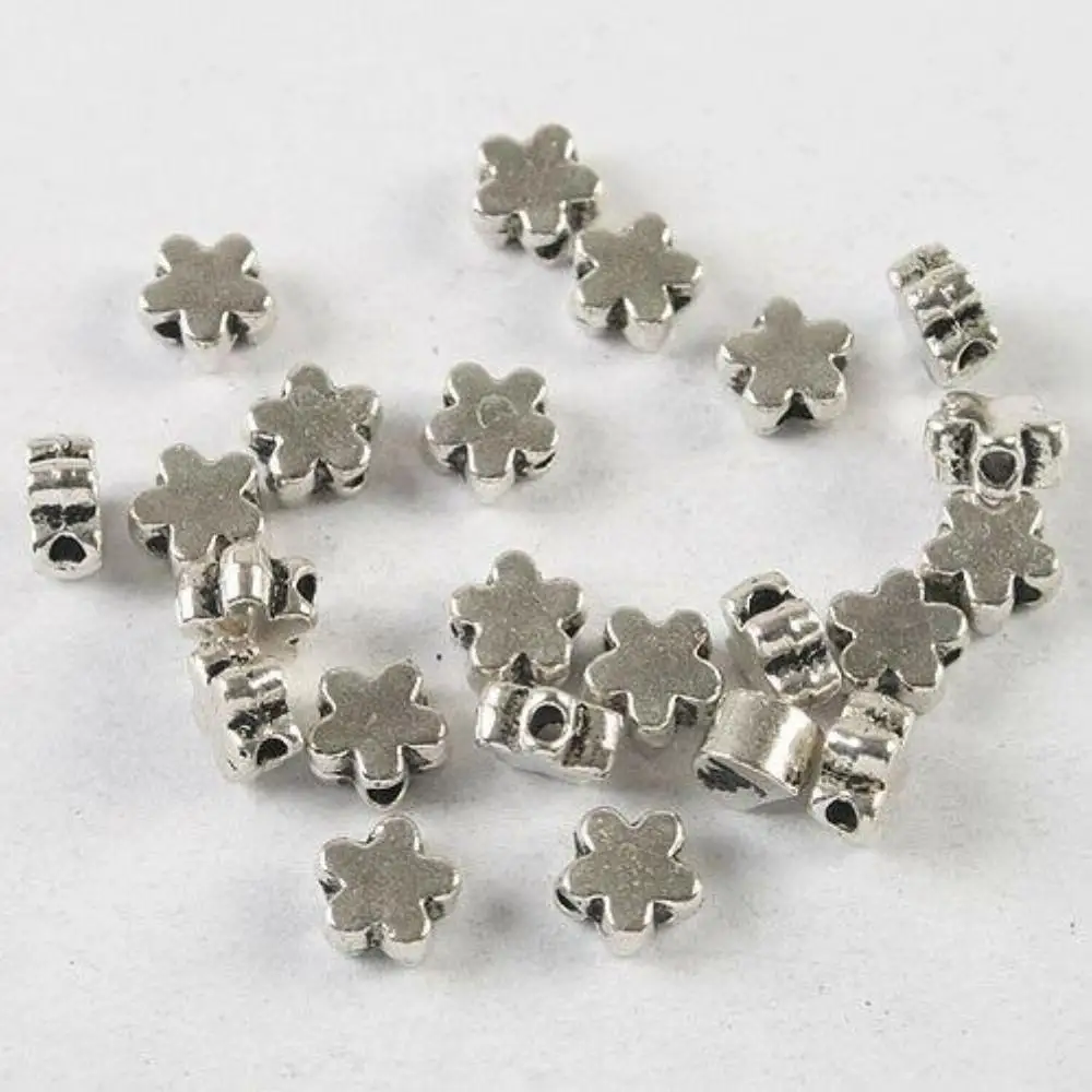 

60PCS 5mm hole:0.5mm DARK SILVER TONE STAR 5MM SPACER BEAD H3724