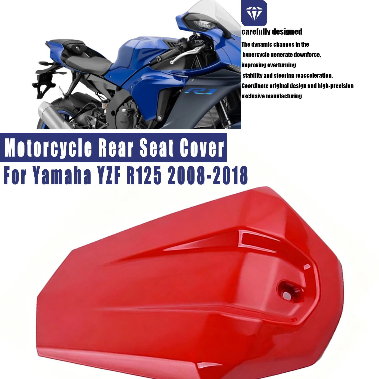 For Yamaha YZF R125 2008-2018 ﻿Motorcycle Accessories Rear Seat Cover Cowl Fairing Passenger Pillion Tail Back Cover