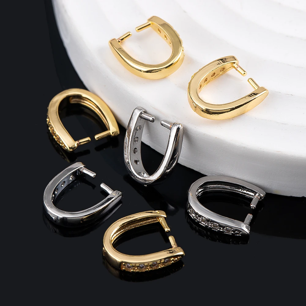 14K Gold Plated Brass Metal Pendant Bail Hooks For Jewelry Making,Inlaid Zircon Pendant Holder Bail,Jewelry Making Accessories - view 5
