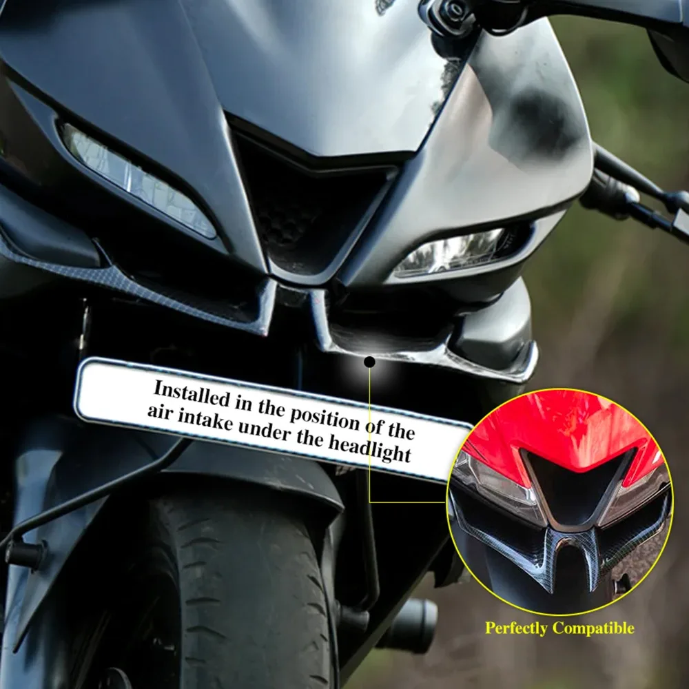 ABS Motorcycle Winglet Carbon Fiber Style Dynamic Spoiler Front Fairing Winglet Aerodynamic Universal Fairing Wing Cover