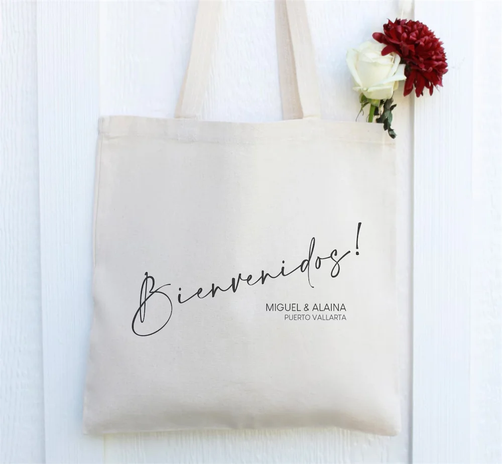 Bienvenidos Welcome Tote - Destination Wedding Welcome Tote - Mexico Wedding Tote - Mexico Wedding Favors - Bienvenidos Bag - Me